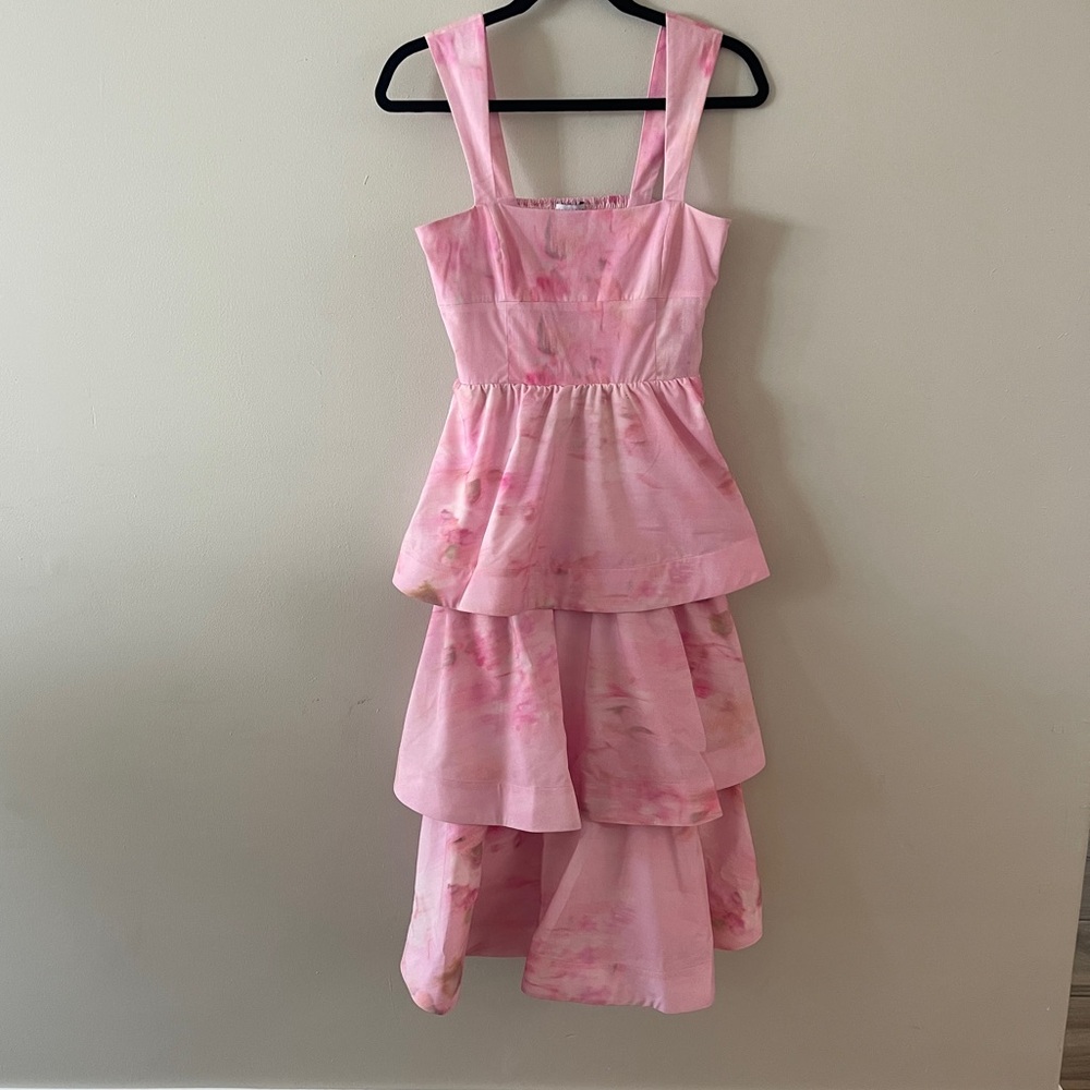 Gianni Bini Pink Ruffle Midi Formal Dress - Picture 10 of 16